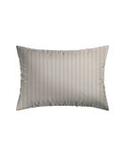 Kissenbezug aus Baumwollsatin mit gewebtem Jacquard-Streifen in Taupe — 50 x 70 cm