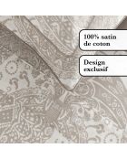 Arles taupe katoenen satijnen lakenset - 230x270 cm + 150x190/200x30 cm + 2x (50x75/80 cm)