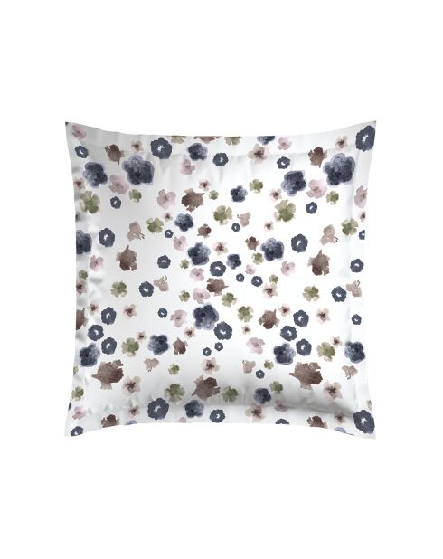 2 federe in raso di cotone bianco Exotic Flower - 63x63 cm