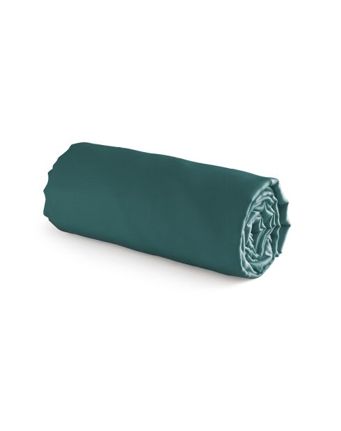 Drap-housse satin de coton uni vert