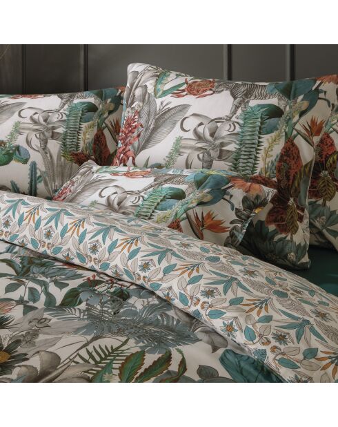 Drap-housse satin de coton uni vert