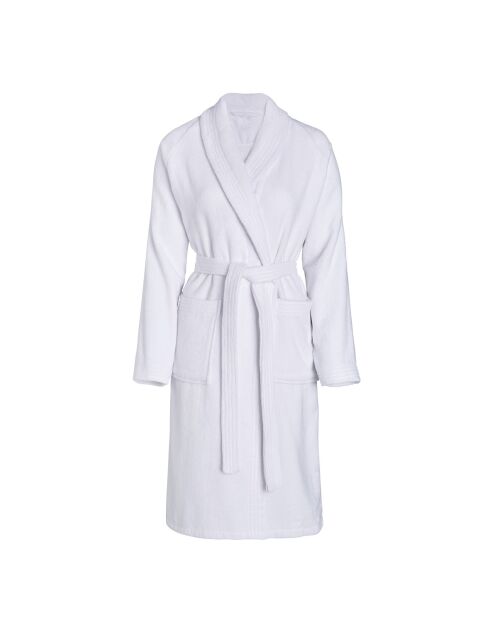 Peignoir avec col châle blanc