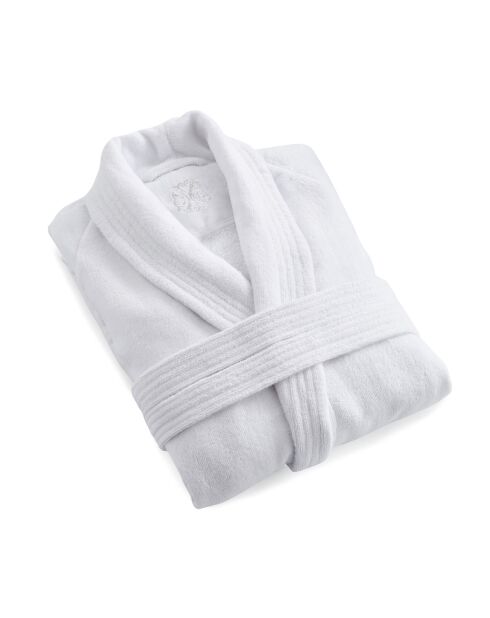 Peignoir avec col châle blanc