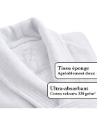 Peignoir avec col châle blanc