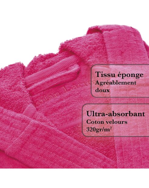 Peignoir avec capuche fuchsia