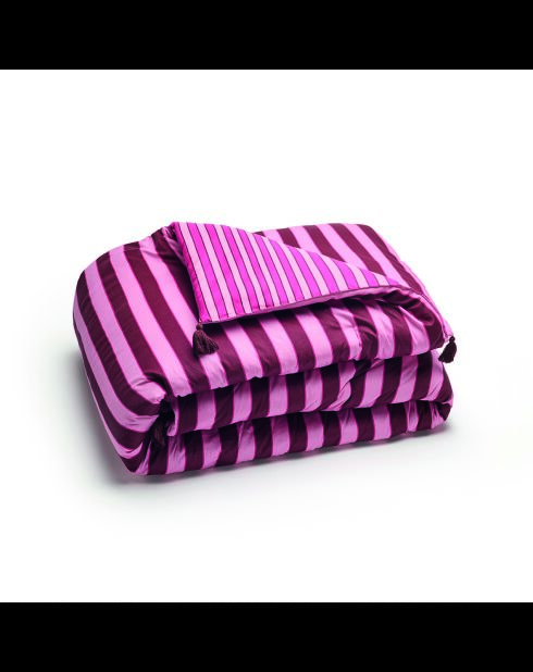 Trapunta con nappine in cotone satinato Eclat Rose - 140x200 cm