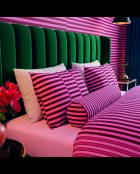 Trapunta con nappine in cotone satinato Eclat Rose - 140x200 cm