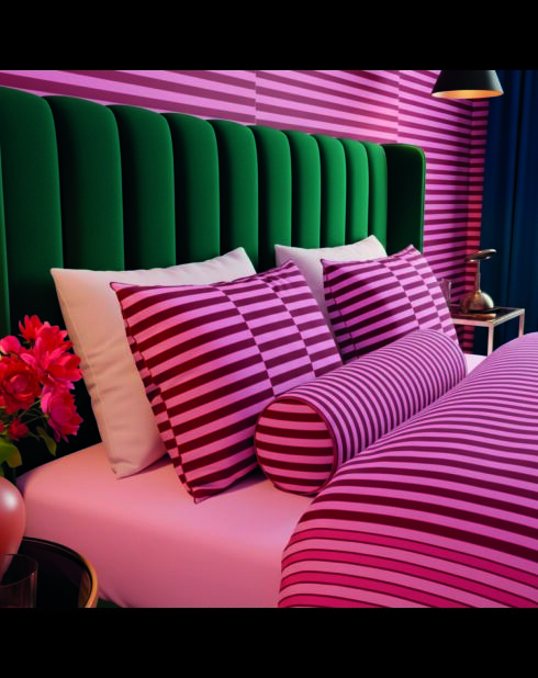 Trapunta con nappine in cotone satinato Eclat Rose - 140x200 cm