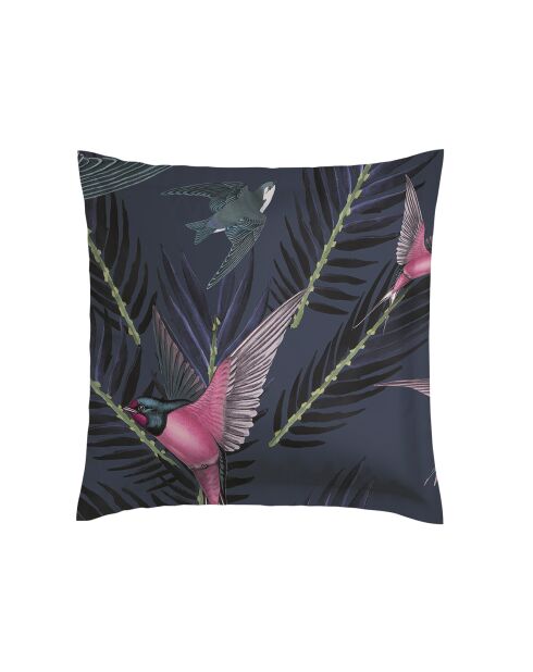 Kissenbezüge aus Baumwollsatin mit 2 blauen Schwalben, 63 x 63 cm