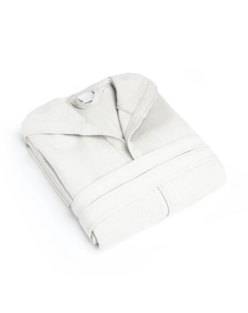 Peignoir avec capuche Nid d'abeille blanc