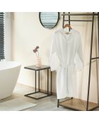 Peignoir avec capuche Nid d'abeille blanc