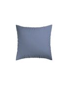 Blauer gestreifter Jacquard-Kissenbezug aus Baumwollsatin, 63 x 63 cm