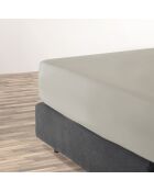 Drap-housse satin de coton uni beige