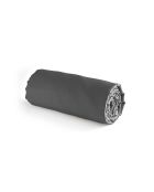 Drap-housse satin de coton uni gris foncé