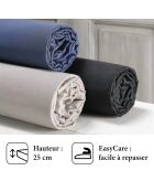 Drap-housse satin de coton uni gris foncé