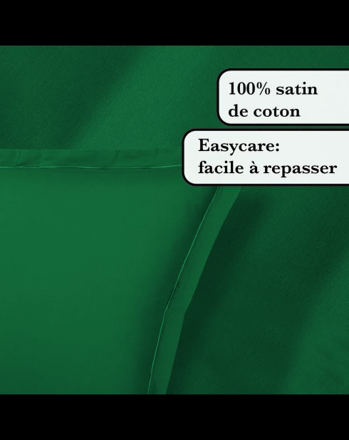 1 federa in raso di cotone tinta unita verde baratta 02 - 2x (50x70 cm)