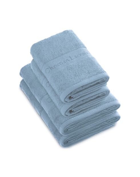 Set de 2 serviettes et 2 draps de bain bleu ciel - 50x100 cm + 70x140 cm