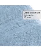 Set de 2 serviettes et 2 draps de bain bleu ciel - 50x100 cm + 70x140 cm