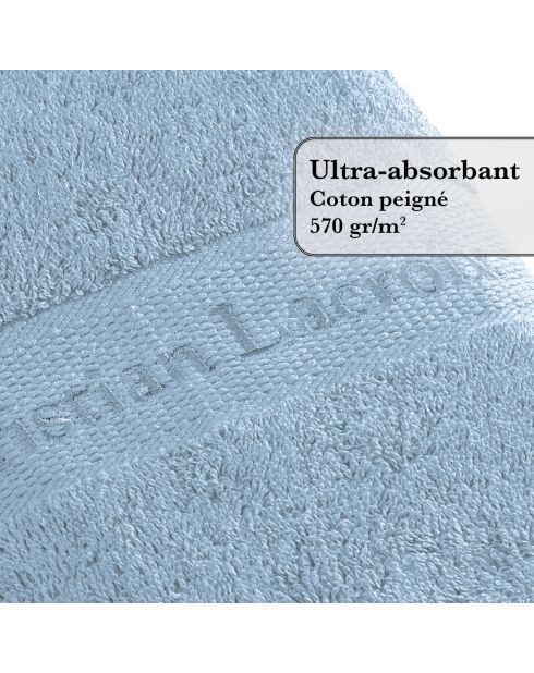 Set de 2 serviettes et 2 draps de bain bleu ciel - 50x100 cm + 70x140 cm