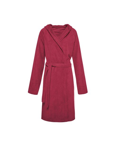 Peignoir avec capuche en coton ultra absorbant - bordeaux