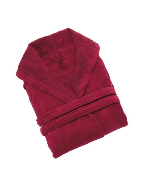 Peignoir avec capuche en coton ultra absorbant - bordeaux