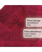 Peignoir avec capuche en coton ultra absorbant - bordeaux