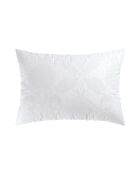 Arles Kissenbezug aus gewebtem Baumwollsatin in Jacquard-Optik, 63 x 63 cm, weiß