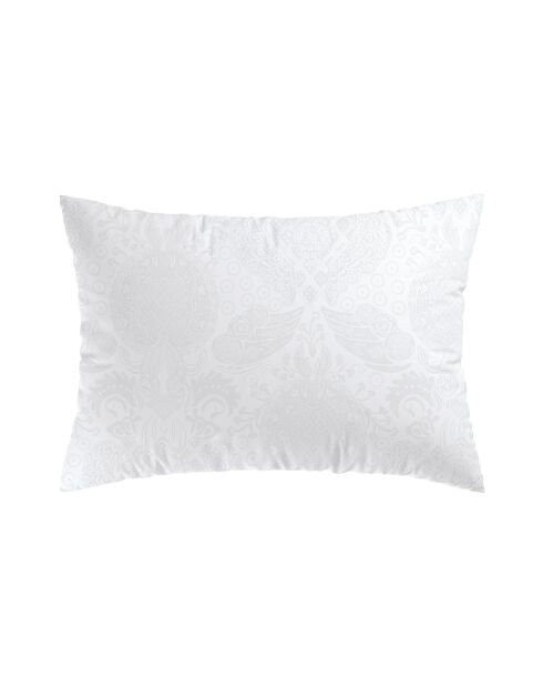 Arles Kissenbezug aus gewebtem Baumwollsatin in Jacquard-Optik, 63 x 63 cm, weiß