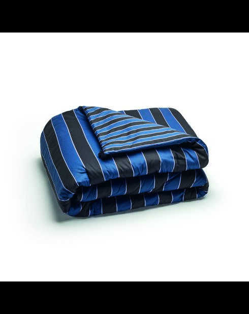 Trapunta con nappine in cotone satinato Eclipse blu scuro - 140x200 cm
