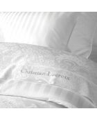 Arles Kissenbezug aus gewebtem Baumwollsatin in Jacquard-Optik, 63 x 63 cm, weiß