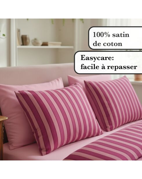 Kissenbezüge aus Baumwollsatin, 63 x 63 cm, Pink Beam, 2 Stück