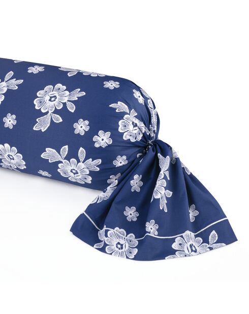 Custodia Blossom in raso di cotone blu scuro - 43x210 cm