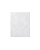 Lenzuolo piatto Arles in raso di cotone intrecciato Jacquard bianco