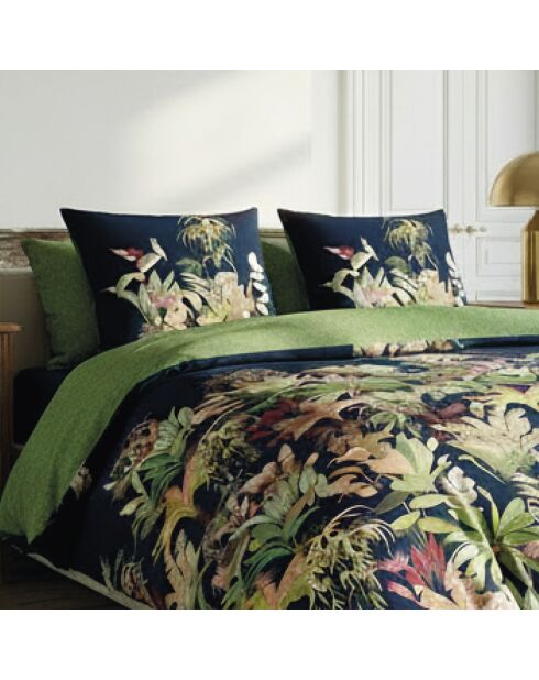 2 Kissenbezüge Miami aus Baumwollsatin, dunkelblau, 50 x 70 cm