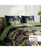 2 Kissenbezüge Miami aus Baumwollsatin, dunkelblau, 50 x 70 cm