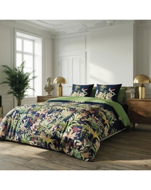 2 Kissenbezüge Miami aus Baumwollsatin, dunkelblau, 50 x 70 cm