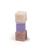 Pack de 3 savons de Marseille solides fleuris - 3x100 g
