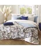 Trapunta con nappine super spesse in raso di cotone 100% — 140x200 cm: Garden light blue