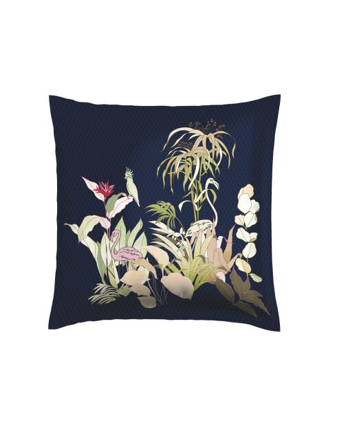 2 Kissenbezüge Miami aus Baumwollsatin, 63 x 63 cm, dunkelblau