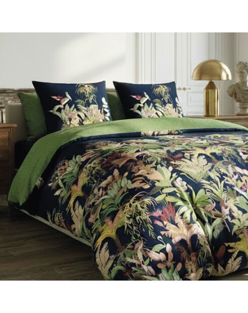 2 Kissenbezüge Miami aus Baumwollsatin, 63 x 63 cm, dunkelblau