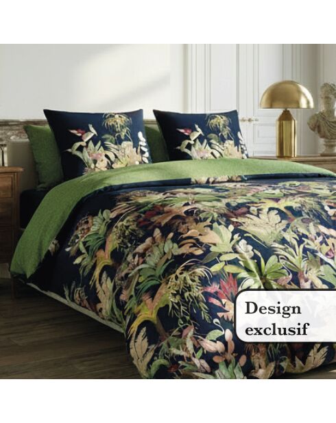 2 Kissenbezüge Miami aus Baumwollsatin, 63 x 63 cm, dunkelblau