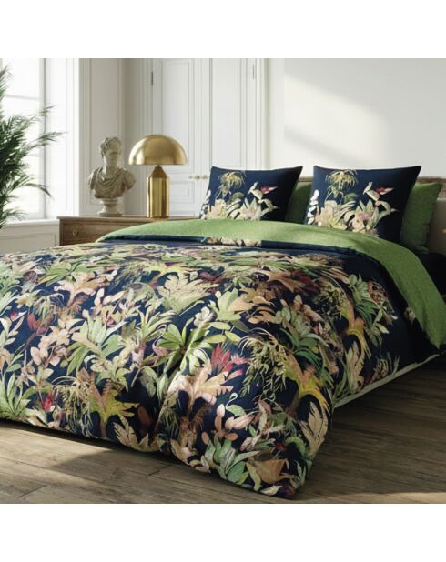 2 Kissenbezüge Miami aus Baumwollsatin, 63 x 63 cm, dunkelblau