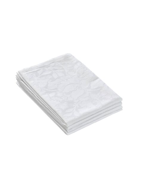 Set de 4 serviettes Arabesque blanc - 50x50 cm
