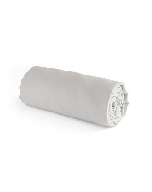 Drap-housse satin de coton uni taupe