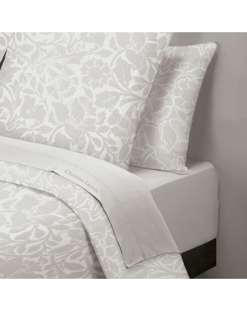 Drap-housse satin de coton uni taupe