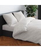 Drap-housse satin de coton uni taupe