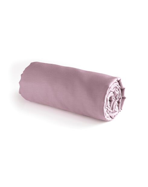 Drap-housse satin de coton uni Rose