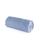 Drap-housse satin de coton uni bleu clair