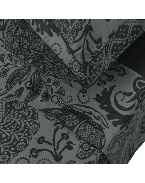 Dunkelgraues Bettlakenset aus Baumwollsatin von Arles + 2 x (90 x 200 x 30 cm) + 2 x (63 x 63 cm)