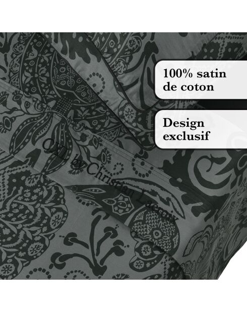 Dunkelgraues Bettlakenset aus Baumwollsatin von Arles + 2 x (90 x 200 x 30 cm) + 2 x (63 x 63 cm)